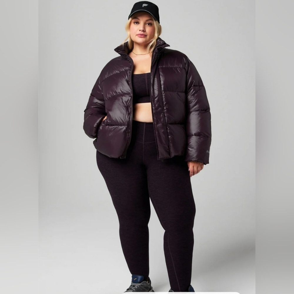 NWT Fabletics Deep Plum Purple Puffer Jacket Womens Size XL - Picture 2 of 13